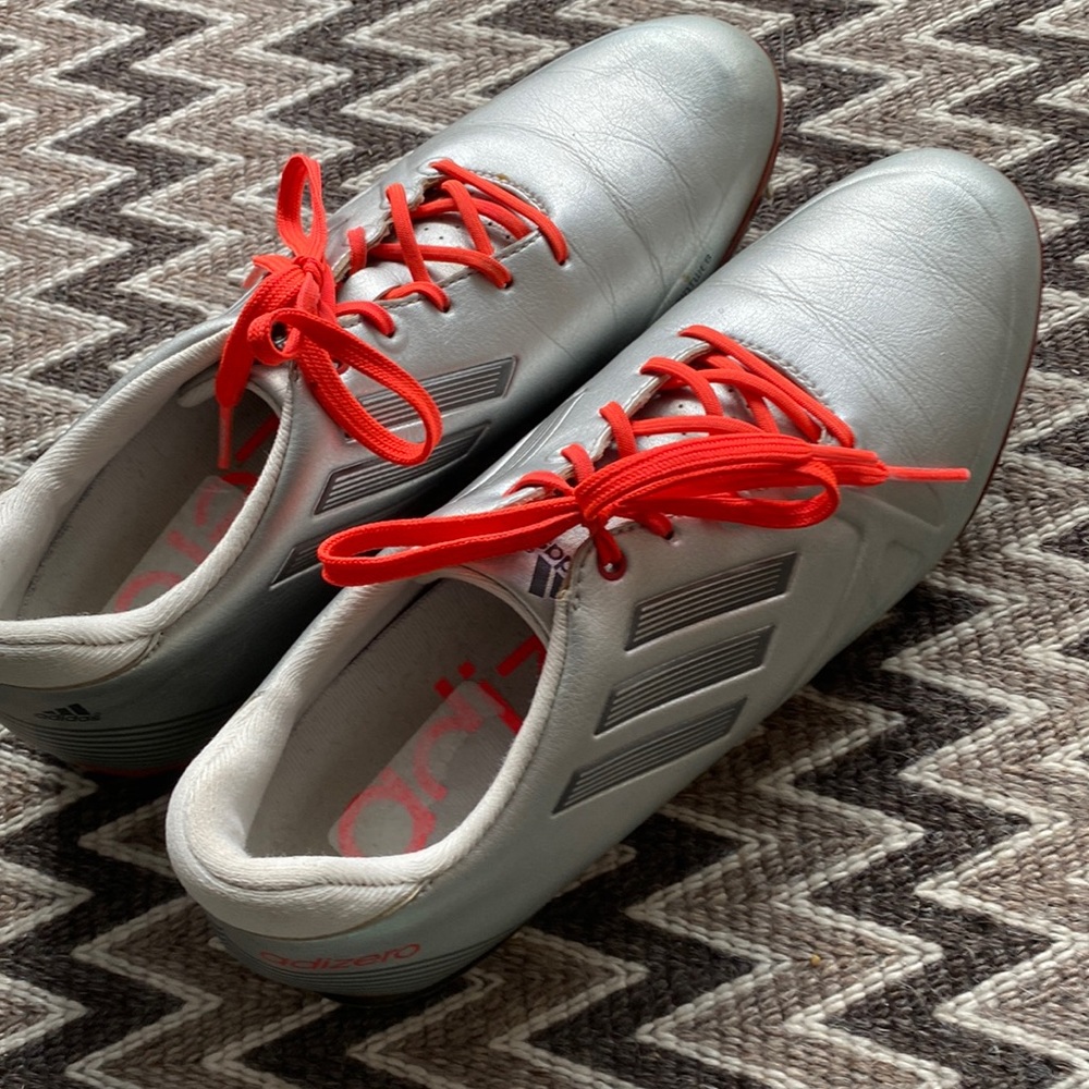 Adidas Adizero Golf shoes size 8 silver and orange soft spike